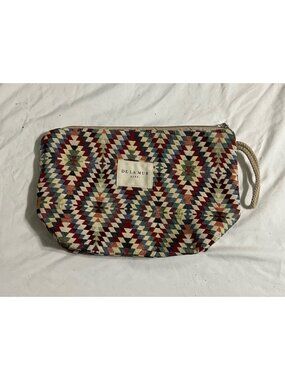 De La Mur Line Multicolor Pouch Geometric Boho Woven